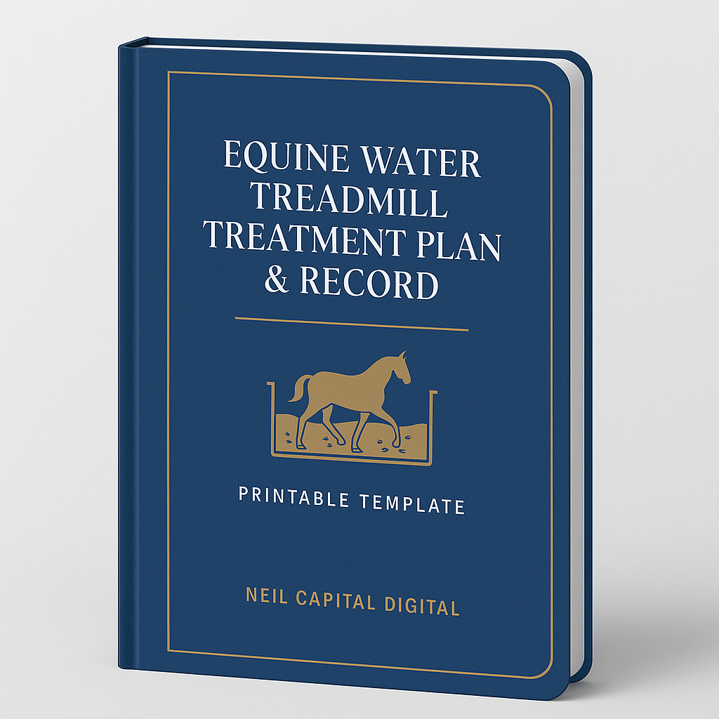 Equine Water Treadmill Treatment Plan & Record (Printable Template)